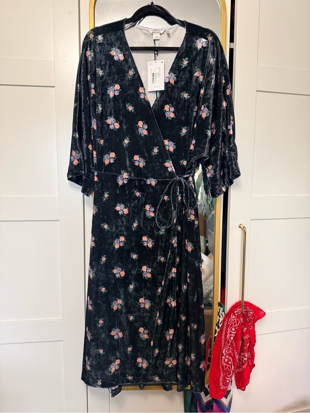 Monki Velvet Wrap Dress